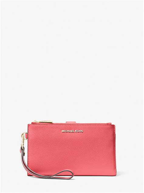 michael kors adele leather smartphone wallet - soft pink|adele pebbled leather smartphone wallet.